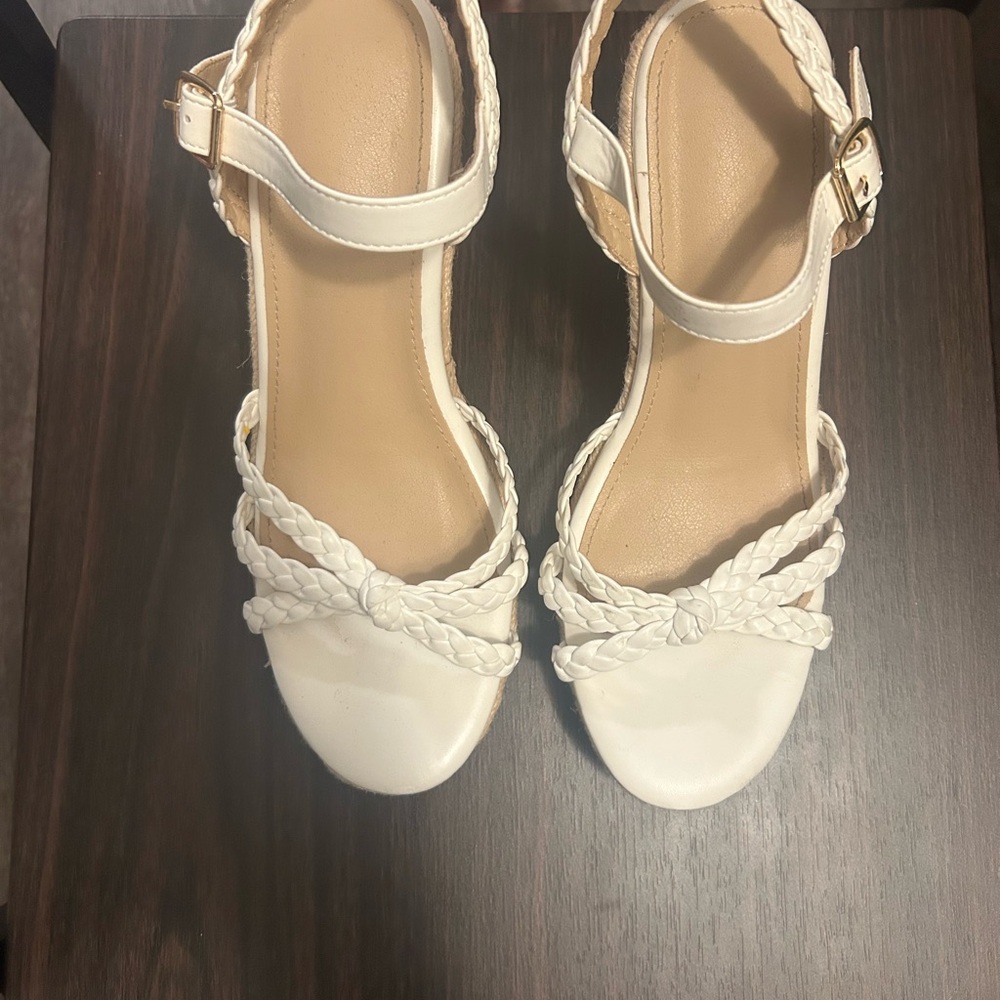 Elegant White Braided Sandals